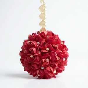 Pink Rosebud Flower Ball Hanging Pomander Kissing Ball Roses Flower Girl NEW